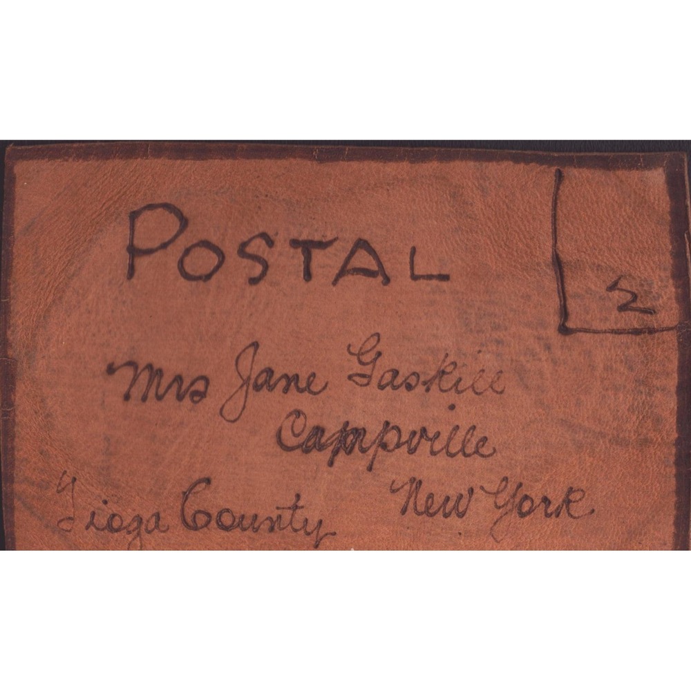 1905 Lewis & Clark Fair Portland Oregon Forestry Building Leather Postcard VG- - Picture 2 of 2